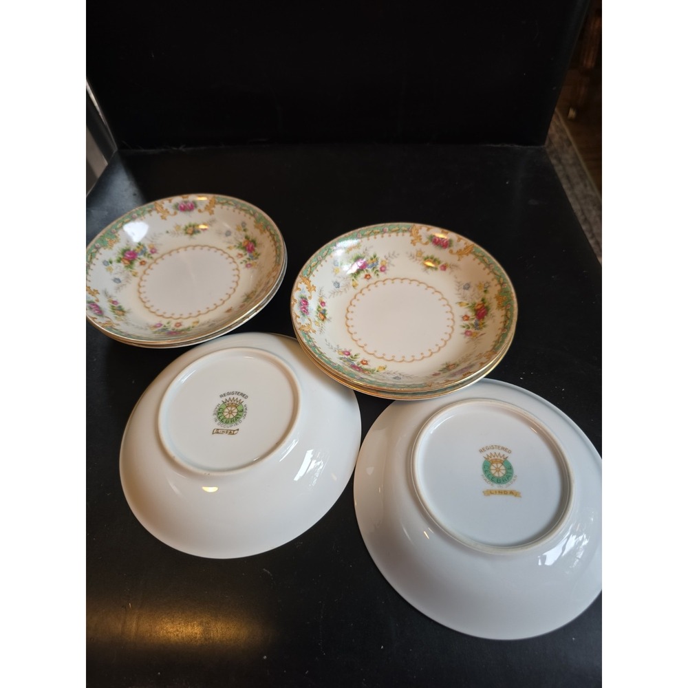 set of 6 Vintage Celebrate china floral salad Sauce bowls Linda Occupied Japan